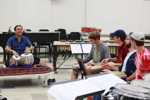 Butler University Sandeep master percussion class in Lilly Hall October 23, 2019.